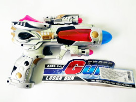 Пистолет 3386-8 (144шт) звук, свет, на бат-ке, в кульке, 32-21-5см