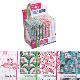 Блокнот на резинку 21*15см 80арк твердий NA 580095 клітка Фламінго (16шт)