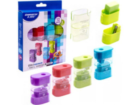 Чинка 2 в 1 с ластиком DM076 DAIMARSE (12шт/768)