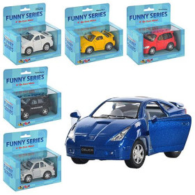 Машинка KT 4008-16 W (24шт) металл, инер-я, откр двери, 6 видов, в кор-ке