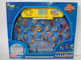 JT Досточка 7282 (24шт) Музыкальная кладовая, двусторонняя, интерактивная, в кор-ке, 38-33-3см