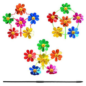 Ветрячок M 0798 (500шт) вертушка, 3 вида, в кульке, 20см