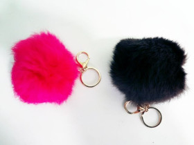 Брелок пушок большой (10шт) натур.
