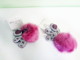 Брелок пушок искуств.со стразами (12шт)