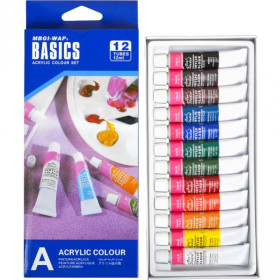 Краска "С" тюб. "BASICS" 12мл "Acrylie" 12кол.