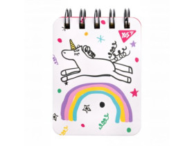 Блокнот YES А7, 100 арк., лінія, подвійна спіраль, «Sketch Animal Unicorn», пластикова кишеня 681823