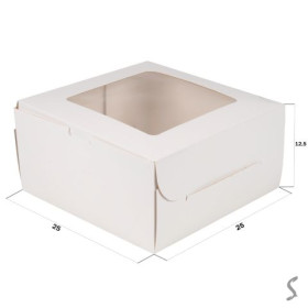 Коробка картонна для торта/десертів 25*25*12.5см R37993-10 (10/250шт)