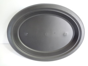 Тарілка одноразова овальна, 260 мм, чорна, PL PREMIUM (10 шт.)