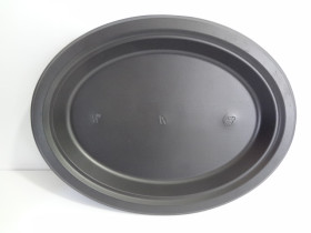 Тарілка одноразова овальна, 310 мм, чорна, PL PREMIUM (10 шт.)