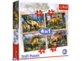 Пазли 34383 (4в1) Цікаві динозаври / Trefl