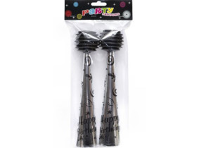 Набір трубочка-свисток фольгована з пищалкою 27см 2 штуки 1698-2