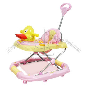 Ходунки GL 3290 B 9 (1шт) качалка, с ручкой, уточка, розовые