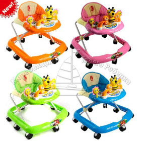 Ходунки M 1430 (5шт) 4 цвета, панель с бабочкой, тормоз, в кор-ке,