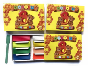 Пластилін Восковий 8кол 130гр Тетрада ШОУ БОКС (30шт)