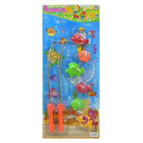 Рыбалка M 0043 U/R (96шт) 6 рыбок, 2 удочки, 58-24,5см