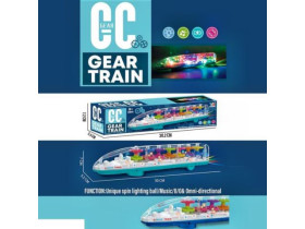 Потяг 999 (96/2) світло, звук, прозорий корпус, шестерні, на батарейках, в коробці