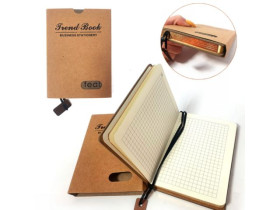 Блокнот А5 140062 шкірзам, кліт. ST-А-32, 92арк "L" в коробці