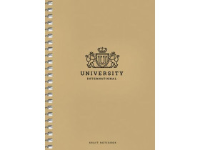 Блокнот А6, без ліній, пружина, крафт, кремовий блок, 60 арк., Школярик, 6074 (160)