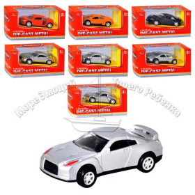 Машинка KX 105 A-1-2-3-4 (168шт) жел, инер-я, 1:50, 4 вида, в кор-ке, 13-7-6см