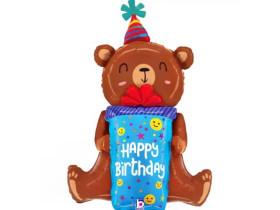 Фольгована куля "Святковий ведмедик", 34" (Grabo)