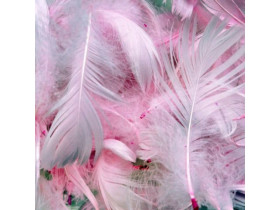 Пір'я для декору натуральне, рожеве, 12 г