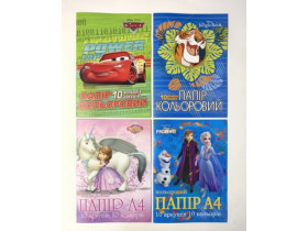 "Т" Папір кол.А4 10кол.10арк.Disney (40шт)
