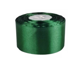 Стрічка атласна, 4 см, темно-зелена, 36 ярдів (5 шт.)