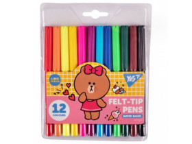 Фломастери Yes 12 кольорів "Line Friends" 650546