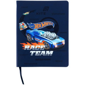 Щоденник шкільний Kite, м'яка обкладинка, PU Hot Wheels HW26-283