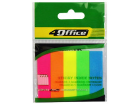 Розділювачі 4Office 4-435 неон 5кол*20арк, 12х44мм (50)