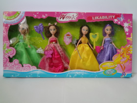 Кукла WX 786 (24шт) 4 шт, в кор-ке, 60-30-5см