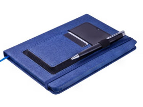 295109-02 Крапка,Блокнот діловий COMFORT А5, 96 арк. обкл. штучна шкіра, синій