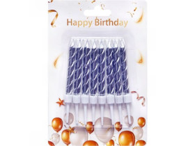 Свічка для торта Срібло 8шт/9см 8772 (1уп/24уп)