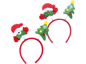 Обруч на голову Новорічний ОЛЕНЬ/САНТА/ЯЛИНКА/СНІГОВИК 2504 / СХ-17 (12шт)