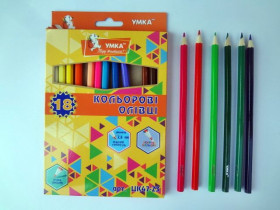 Олівці 18 кольорів Умка ЦК 47-23-7-8 (8/160)