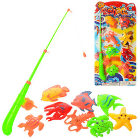 Рыбалка 7903C (96шт) удочка с магнитом,8морс.обитат,на листе, 53-24,5-3см