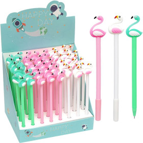 Ручка гелева синя 6023 Фламінго (48шт)