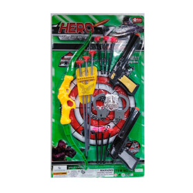 Набор с оружием 330-21 (48шт) лук,пистолеты,на листе,32,5-57-3см