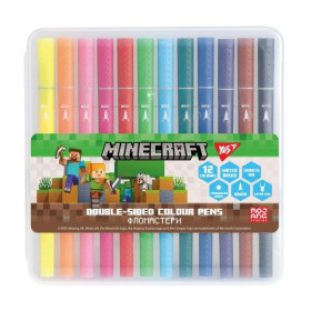 Фломастеры двусторонние Yes 12 цветов "Minecraft" 650574 (12шт)