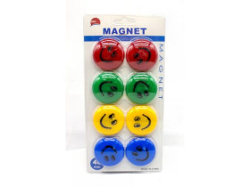 Магніт для дошки 4008 Смайлик 8шт діаметр 4см (1уп)
