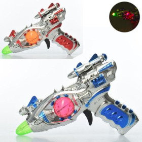 Пистолет 3196 (168шт) 17см, звук, свет, 2цвета, на бат-ке, в кульке