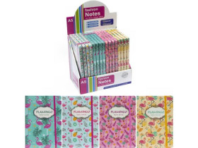 Блокнот А-5 на резинці Фламінго 80арк твердий 5052 клітка (16шт)