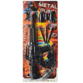 Набор военного 518 (120шт) автомат 41см, пулы на листе, 21,5-52-3,5см