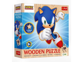 Пазли фігурні з дерева - (50 елм.) - "Щасливий Сонік"/Trefl 20284