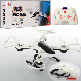 Квадрокоптер L6056 (12шт) р/у2,4G,аккум,гироск,подкWi-Fi,USBзарядн,зап.лопас