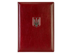 Папка з тисненням "Герб (тризуб)" Nebraska 36047-18, бордо (срібло)