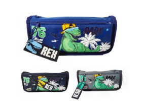 Пенал  тканевий 5048, з брелком, 21*9*6см, Динозаври (48/288) 930073