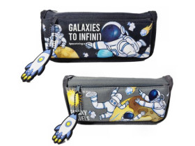 Пенал тканевый 5049, с брелком, 21*9*6см, Космонавт (48/288) 930074