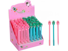 Ручка гелева синя 6038 Зайчата (48шт)