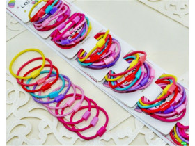 Резинка для волосся, набір 10 шт., яскрава, арт. 04-73 (10 уп.)